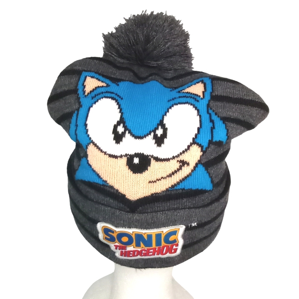 Sonic The Hedgehog Movie Roll Down Gray Beanie Size OS Youth